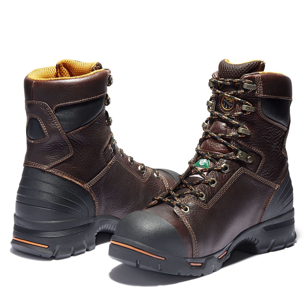 Botas de Trabajo Timberland Hombre Pro® Endurance 8\" Steel Toe Marrones - Chile DWU-893152